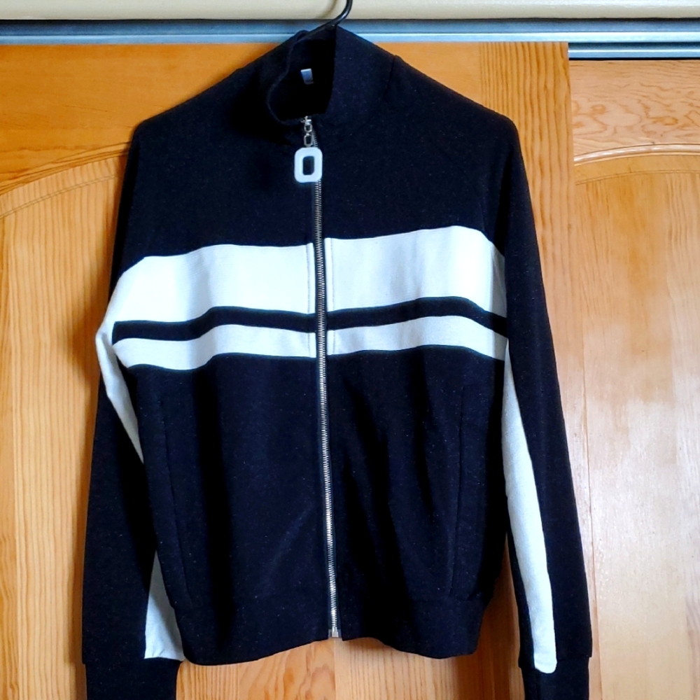 Black and White Zip-Up Jacket